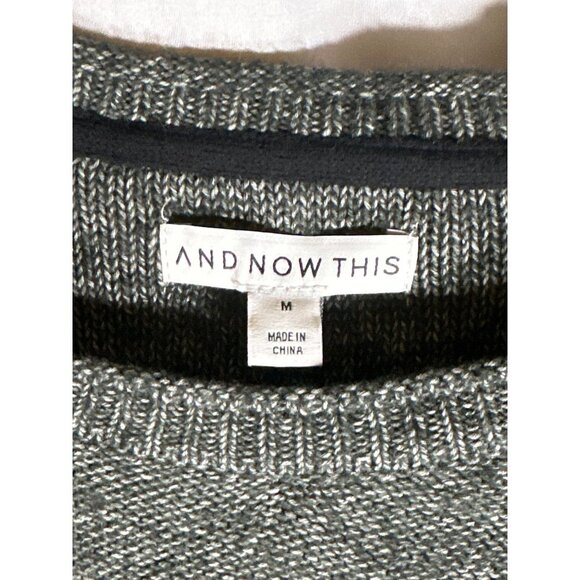 AND NOW THIS Heathered Gray Crew Neck Long Sleeve Sweater, Size M, NWT - Picture 4 of 5